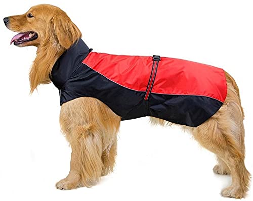 DHGTEP Regenmantel für Hunde, Hund wasserdichte Jacken Atmungsaktive Sportweste Regenmantel in 12 Größen für Kleine Mittelgroße Hunde Katzen (Color : Red, Size : X-Large) von DHGTEP