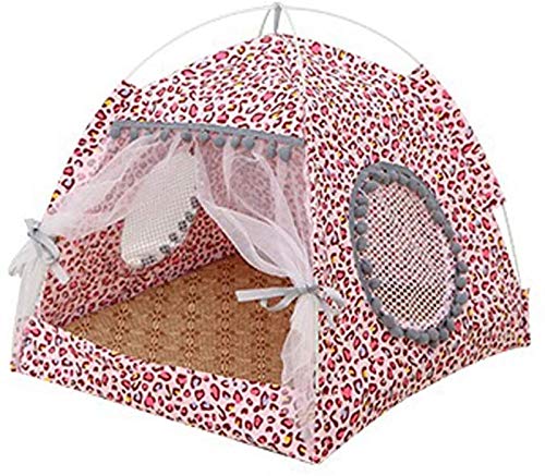 DHGTEP Tragbare Zusammenklappbare Hund Zelt, Katze Haus Bett Wasserdicht Haustier Unterschlupf, Sommer Strand Sonne Schutz Haustier Unterschlupf für Reisen Camping Auto (Color : PINK, Size : M) von DHGTEP