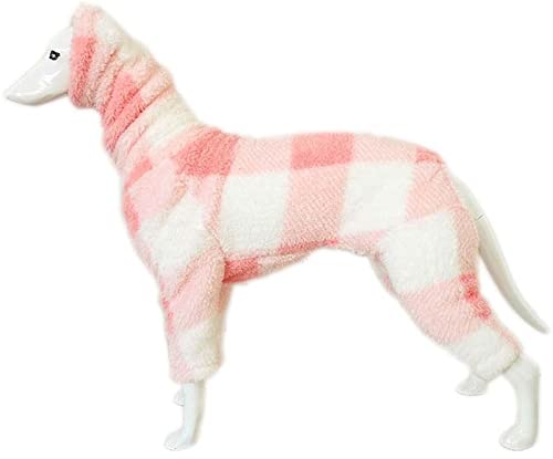 DHGTEP Volle Abdeckung Hund Fleece-Pullover mit Beinen, Winter Hundemäntel Körper Jacke Gemütliche Kleidung Onesie für Kleine Mittlere Große Hund Outdoor Oder Indoor (Color : Pink-White, Size : XS) von DHGTEP