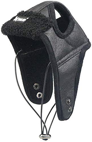 DHGTEP Warme Hund Pilot Hut Leder Haustier Hundekappe für Große Welpen Hunde Hüte Lustig Cosplay Haustier Hundehut Hund (Color : Black, Size : L) von DHGTEP