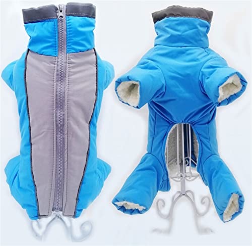 DHGTEP Winter Hund Fleece Mantel Warm Wasserdicht Hund Overall Gepolstert Verdickte Hose Männlich/Weiblich Hund Kleidung für Kleine Mittelgroße Hund Daunenjacke (Farbe : Boy Blue, Größe : 10) von DHGTEP