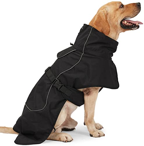 DHGTEP wasserdichte Hundemäntel Winterjacke Reflektierende Winddichte Hundeweste Fleece Kleidung für Mittelgroße Hunde Pitbull Labrador Weimaraner Deutscher Schäferhund (Farbe : Schwarz, Größe : S) von DHGTEP