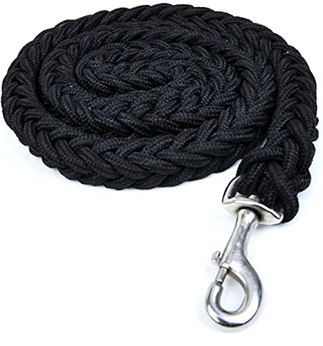 Durchmesser 3CM Nylon Hundegeschirr Leine Für Mittlere Große Hunde Leinen Haustier Ausbildung Laufen Walking Sicherheit Bergsteigen Großen Hund Tenacity Seil ( Color : Black , Size : 115CM/45.2INCH ) von DHGTEP