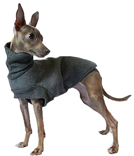 Fleece Hundemantel mit Beinen, Warmer Dicker Hundepullover für Italienische Windhunde, Whippet, Lurcher, Deutsche Dogge, Pharaoh Hound, Bedlington Terrier (Farbe : Grau, Größe : L) von DHGTEP