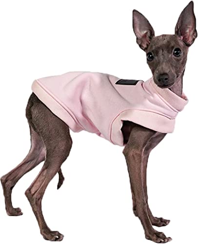 Hundemantel Fleece Winter Warme Sportweste Runder Kragen Leichte Hundekleidung für Windhunde, Whippet, Lurcher, Deutsche Dogge, Pharaoh Hound, Bedlington Terrier (Farbe : Pink, Größe : M) von DHGTEP