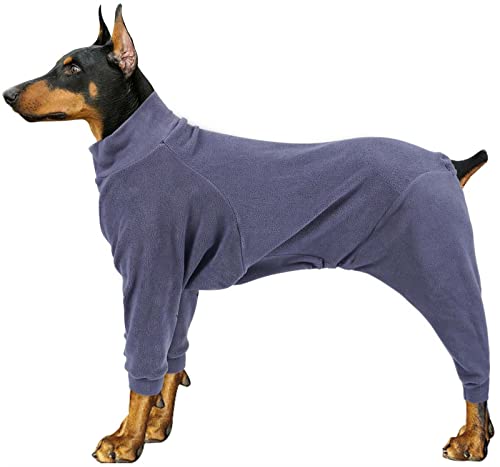 Hundemantel für Winter, Hundepullover Fleece mit Beinen, Hundejumpsuit Gemütlicher Strampler Warme Jacke Weste für kleine mittlere große Hunde (Color : Grau, Size : L) von DHGTEP