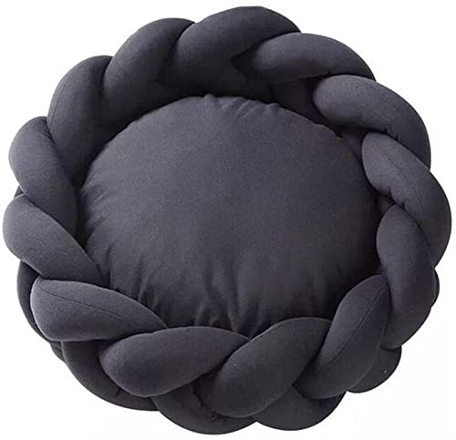 Katzenbetten Weiches Warmes Handgemachtes Stricken 5CM Dickes Kissen Rund Welpe Kätzchen Hundesofa Waschbar Nest für Kleine Hunde Katzen (Farbe : Dark Gray, Größe : 35cm/13.7inch) von DHGTEP