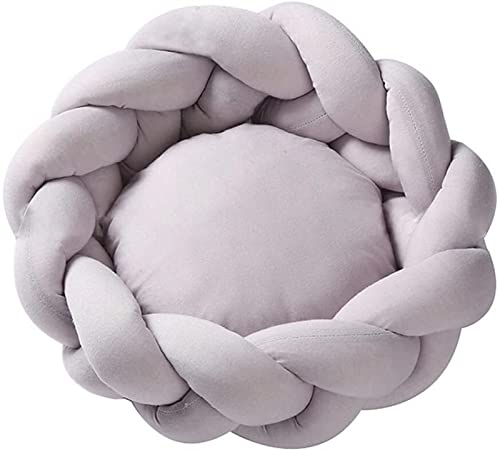 Katzenbetten Weiches Warmes Handgemachtes Stricken 5CM Dickes Kissen Rund Welpe Kätzchen Hundesofa Waschbar Nest für Kleine Hunde Katzen (Farbe : Grau, Größe : 30cm/11.8inch) von DHGTEP