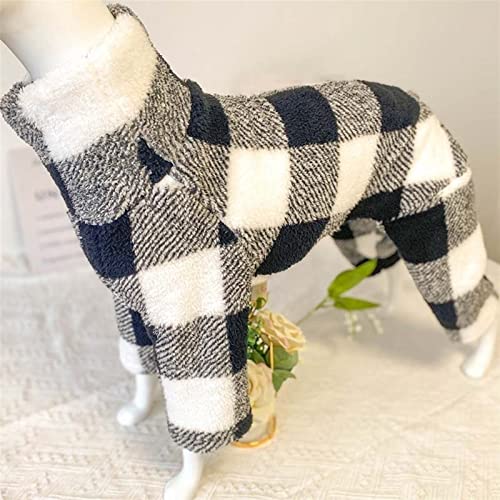 DHGTEP Volle Abdeckung Hund Fleece-Pullover mit Beinen, Winter Hundemäntel Körper Jacke Gemütliche Kleidung Onesie für Kleine Mittlere Große Hund Outdoor Oder Indoor (Color : Black-White, Size : L) von DHGTEP