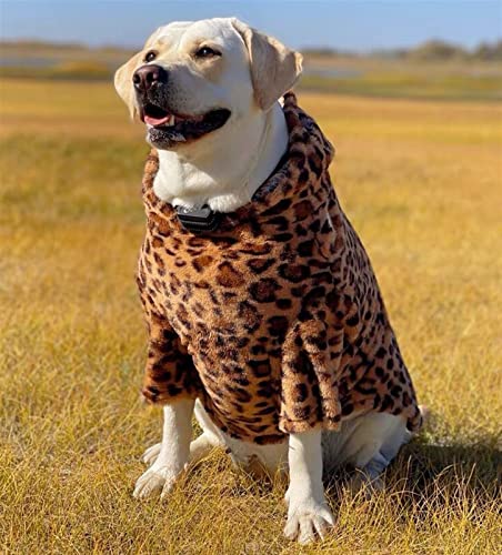 XS-12XL Hundemantel mit Kapuze Winter Dickes Fleece Hundepullover für Französische Bulldogge Schnauzer Leopard Klein Mittel Groß Hunde (Farbe : Hooded, Größe : 11) von DHGTEP