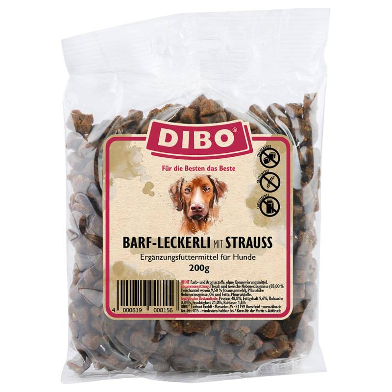 DIBO BARF-Leckerli mit Strauß - Sparpaket: 2 x 200 g von DIBO