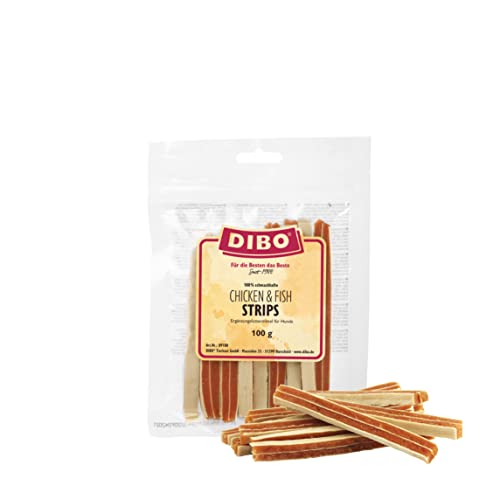 DIBO Chicken & Fish Strips 100g Beutel - der leckere Kau-Snack für Hunde von DIBO