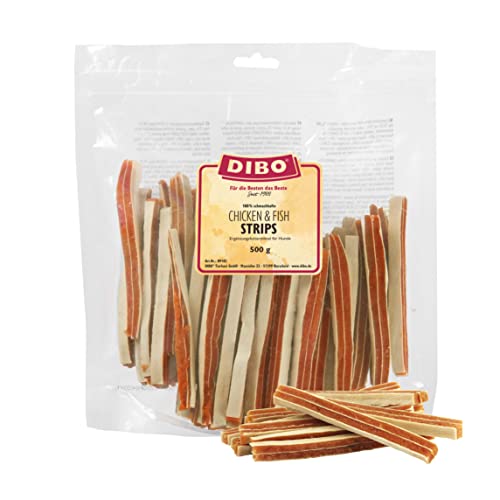 DIBO Chicken & Fish Strips 500g Beutel - der leckere Kau-Snack für Hunde von DIBO