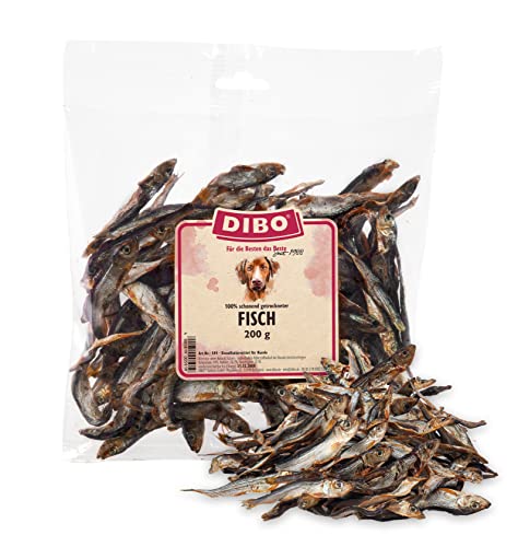 DIBO Fisch, getrocknet im 200g-Beutel, der kleine Snack oder Leckerli für Hunde, Hundefutter trocken von DIBO mit wertvollen Omega-3- und Omega-6-Fettsäuren von DIBO