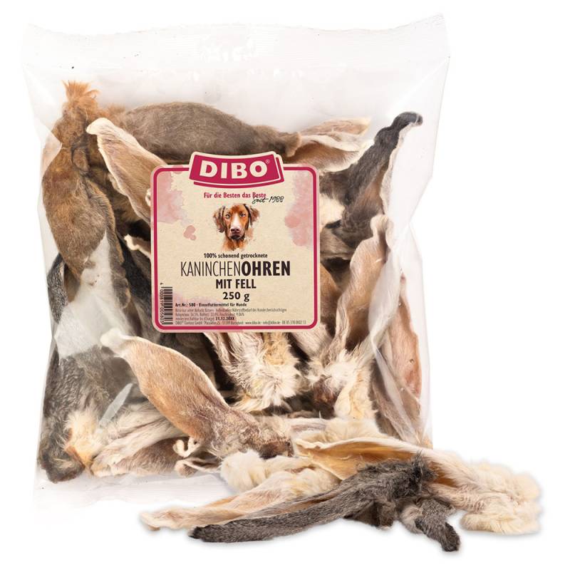 DIBO Kaninchen-Ohren mit Fell - Sparpaket: 2 x 250 g von DIBO