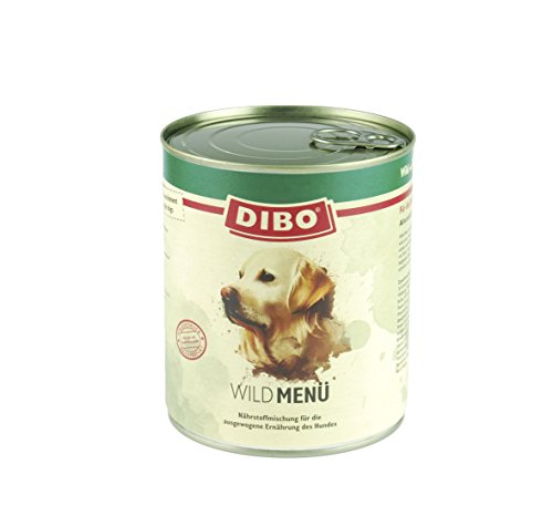 DIBO Menü Wild, 800g-Dose, Hundefutter, Nassfutterohne Konservierungsstoffe, Reine Fleischdosen aus frischem und natürlichem Fleisch Qualität von DIBO