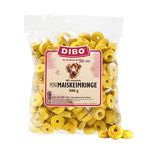 DIBO Mini-Maiskeimringe, 500g-Beutel, Backwaren als gesunde, natürliche Ernährung für Hunde, Hundefutter, Barf, B.A.R.F., Leckerli, Hundekekse von DIBO