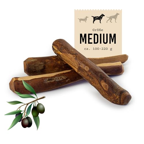 DIBO Olive-Wood, MEDIUM 100-220g | natürliches Beißspielzeug aus Olivenholz für Hunde | Zahngesundheit & Beschäftigung | Kauwurzel, Kauknochen, Vegan, splitterfrei (Größe M - für Hunde bis ca. 20kg) von DIBO