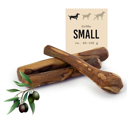 DIBO Olive-Wood, SMALL 60-100g | natürliches Beißspielzeug aus Olivenholz für Hunde | Zahngesundheit & Beschäftigung | Kauwurzel, Kauknochen, Vegan, splitterfrei (Größe S - für Hunde bis ca. 10kg) von DIBO