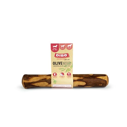 DIBO Olive-Wood, SMALL 60-100g | natürliches Beißspielzeug aus Olivenholz für Hunde | Zahngesundheit & Beschäftigung | Kauwurzel, Kauknochen, Vegan, splitterfrei (Größe S - für Hunde bis ca. 10kg) von DIBO