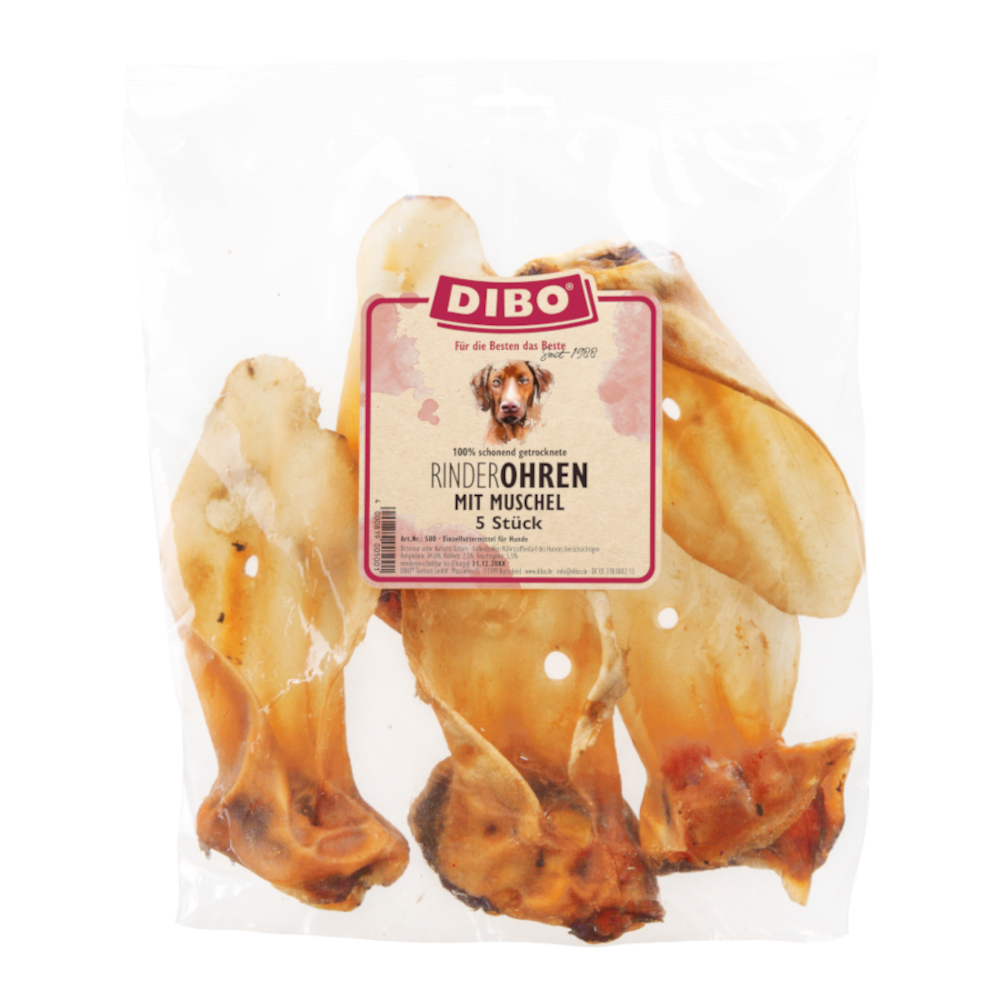 DIBO Rinder Ohren mit Muschel - 350 g von DIBO