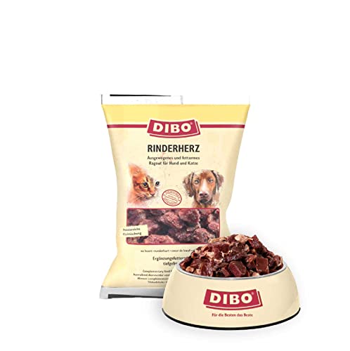 DIBO Rinderherz, 12 x 500g-Beutel, Tiefkühlfutter, gesunde, natürliche Ernährung für Hunde und Katzen, Barf Fleisch von DIBO