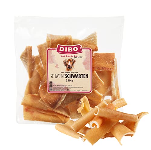 DIBO Schweine-Schwarten, 250g-Beutel, der kleine Naturkau-Snack oder Leckerli für Zwischendurch, Hundefutter, Qualitätskauartikel ohne Chemie von DIBO von DIBO