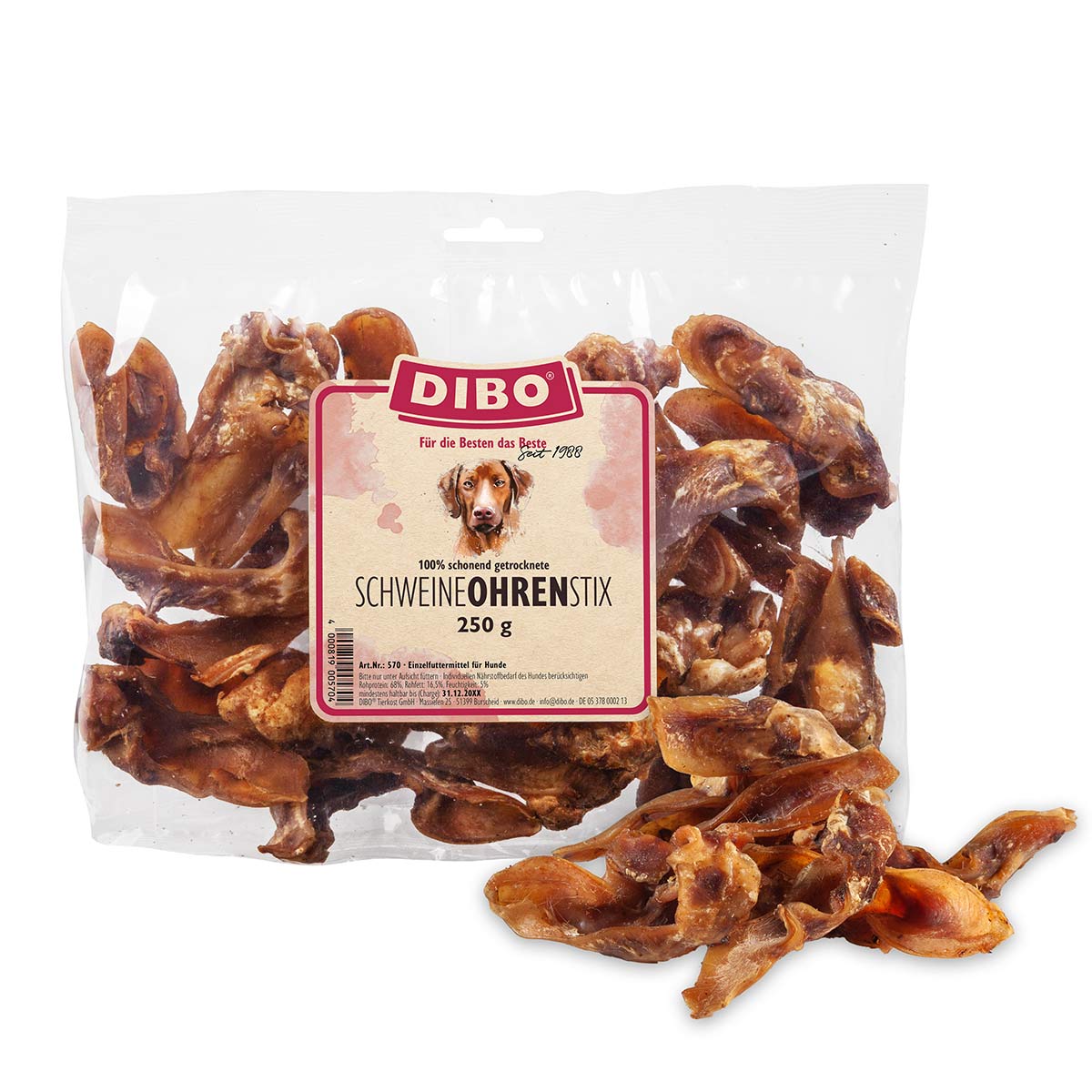 DIBO Schweineohren-Stix 250g von DIBO