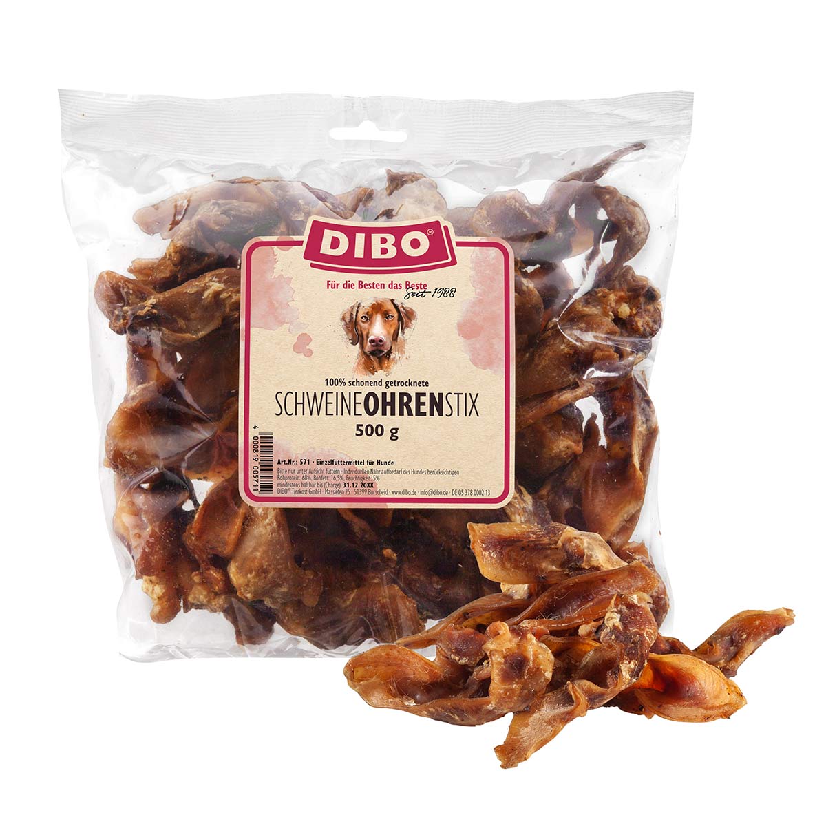 DIBO Schweineohren-Stix 500g von DIBO