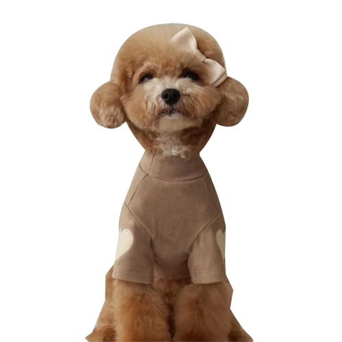 DIDILLX Hunde-Winterbekleidung, Herz-Sweatshirt für Hunde, Jungen, Mädchen, für drinnen und draußen, dicke Mäntel, besticktes Outfit für Haustiere von DIDILLX