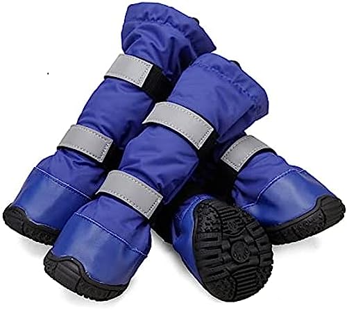 Mittelgroße Hundeschuhe, Wasserdicht, Für Den Außenbereich, Winterstiefel, Hundestiefel, Warm, Lang, rutschfest, Regenschuhe, Langlebig,Blau,L 80,Constructive23 von DIE