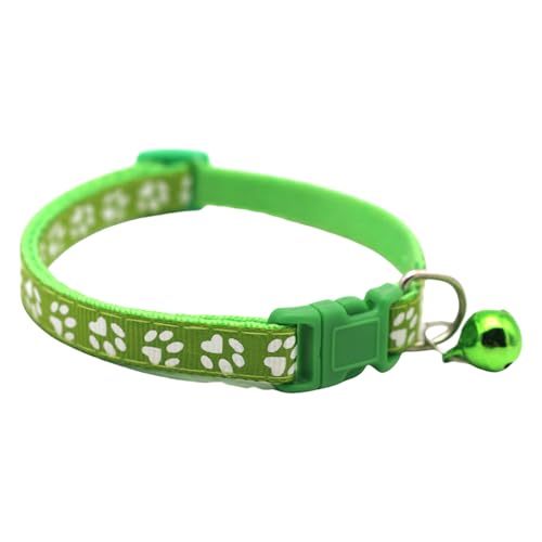 Modisches Katzen-Accessoire, Halsband mit Glöckchen, leuchtende Farben, Pfotenabdruck, für Outdoor-Spaziergänge, Training, Verwendung mit Glocken Modisches Katzen-Accessoire, Halsband mit Glöckchen, leuchtende Farben, Pfotenabdruck, für Outdoor-Spaziergänge, Training, Verwendung mit Glocken von DIEKE