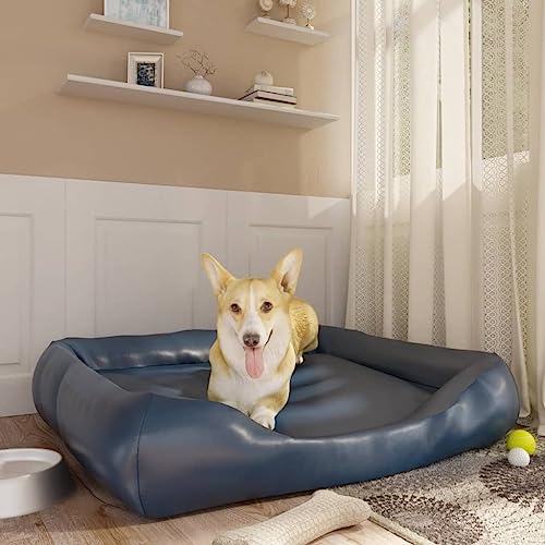 Hundebett dunkelblau 105x80x25cm Kunstleder von DIGBYS