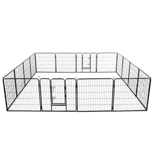 DIGIPLASTICS Rundes Laufgitter für Hunde Ezooza Tichi mit 16 Stahlpaneelen je 80 x 80 cm von DIGIPLASTICS