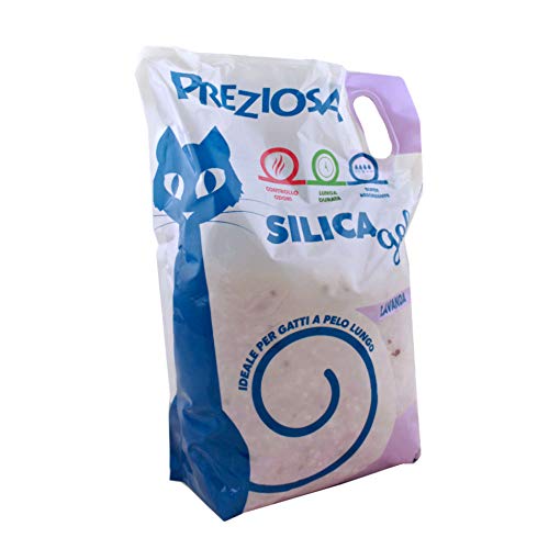 Preziosa Silica Gel Lavanda Katzentoilette, Silikon, Gr. 5, 2,25 kg, Lavendel von DIGMA