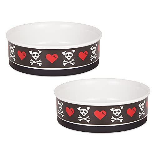 Bone Dry Ceramic Pet Collection, großes Set, 7,5 x 2,4, Bad to The Bone, 2 Stück von DII