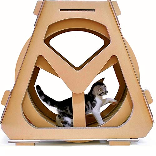 3-in-1-Katzenlaufband-Riesenrad, multifunktionales vertikales Katzenkratzbrett-Übungsrad, ideales Spielzeug für Katzen zum Spielen und Sport,S von DIIDIIFF