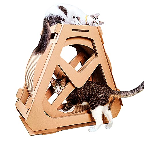 Laufband für Katzen, Riesenrad, Krabbelgestell, Drehteller zum Spielen von Haustieren, Sport, Fitness, Gewichtsverlust, Wellpappe, geräuschlose Haustiermöbel, L von DIIDIIFF