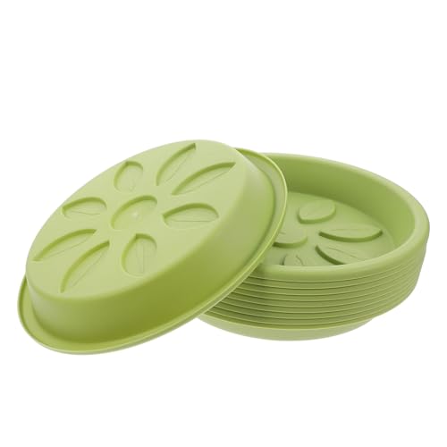 DIKACA 10st Blumentopf Tablett Wasserschale Teenager Untersetzer Für Pflanzen Topfschalen Für Pflanzen Abtropfschalen Für Topfpflanzen Wasserbasis Für Blumentöpfe Korb Light Green Plastik von DIKACA