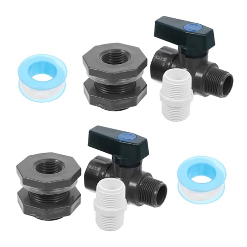 DIKACA 2er Set Regenfass Wasserhahn Adapter Mit PVC Bulkhead Fitting Regenwasser Abzweig Kit Für Regentonnen Wasserbehälter Aquarien Und Pools von DIKACA