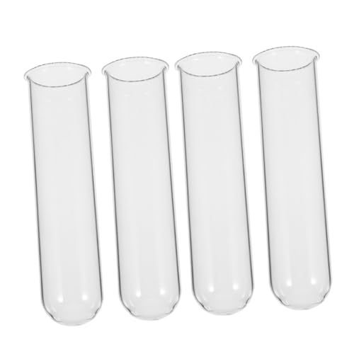 DIKACA 4 Stück hydroponische Vase Pflanzenvase Deko-Vase er Set Wasserzucht-Blumenvase Glasröhre für Hydrokultur Pflanzenglas transparente Glasröhre Vermehrungsstation im Reagenzglas von DIKACA