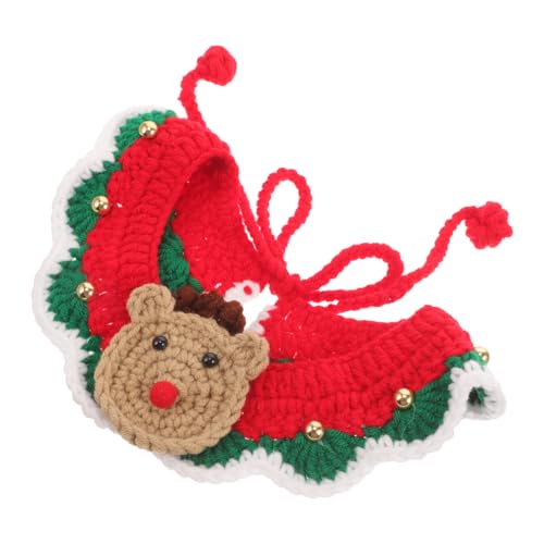 DIKACA Kleider Abreißhalsbänder Für Katzen Gestricktes Weihnachtsschal Weihnachtskatze Geschenk Katzenschal Weihnachts-hundehalsbänder Hundehalsband Milch Baumwolle Kleidungsset Haustier von DIKACA