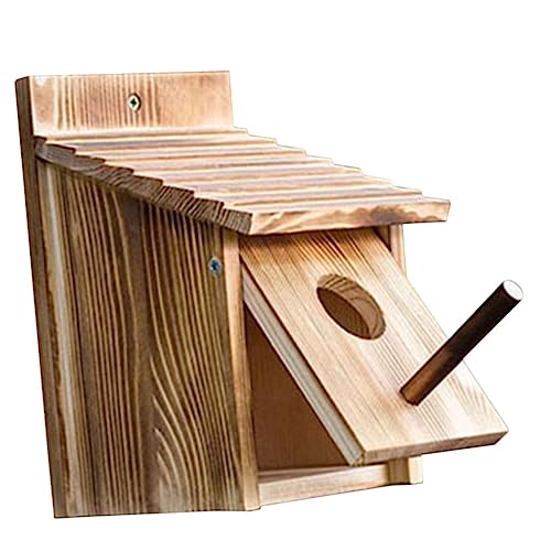 DIKACA Garten Holz Vogelhaus Holz Vogelhäuschen Zum Hängen Ideales Brutnest Für Gartenvögel Wetterfestes Design Perfekte Gartendekoration Für Balkon Und Garten von DIKACA