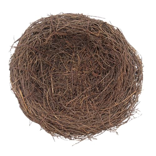 DIKACA Nestornament Requisiten Künstliches Vogelnest Rattan Vogelhaus Nest Basteln Rattannest Ostern Vogelnest Dekorationsset Foto Requisite für Ostern Basteln Garten Heimdekoration von DIKACA