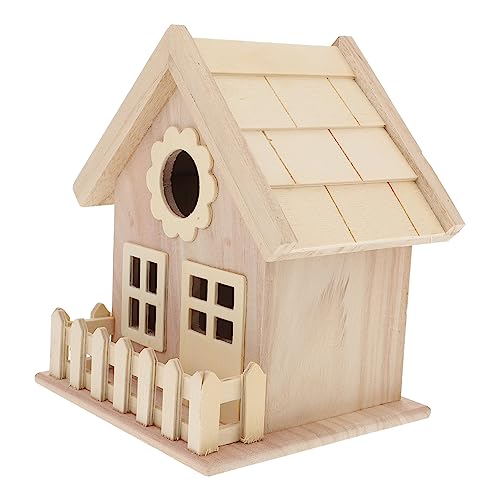 DIKACA Mini-vogelhaus Vogelhäuser Für Den Außenbereich Vogelhäuschen Zum Bemalen Basteln Vogelhaus Bausatz Aus Holz Selber Machen Vogelhaus Masse Bambus Vogelnest Kind Schmücken von DIKACA