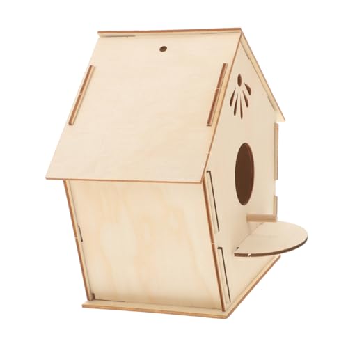 DIKACA Vogelhausspielzeug Aus Holz Holz-bastelprojekt-Kits Unvollendete Vogelhäuschen Kolibrihaus Aus Holz Vogelhäuschen Aus Holz Vogelhaus Aus Holz Hölzern Kind Das Vogelnest Gemalt von DIKACA