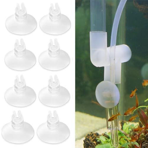 DILUSILK Aquarium-Saugnäpfe für Aquariumheizung, Saugnäpfe, 2,8 cm, Befestigungsclips, für Aquarien, Belüftung, transparent, 20 Stück von DILUSILK