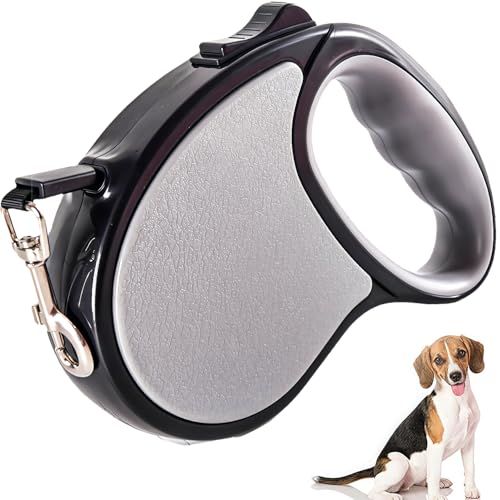 Einziehbare Hundeleine, 5 m, schwer, 360 ° verwicklungsfrei, automatische Verriegelung, mit rutschfestem ergonomischem Griff und Trainings-Clicker für kleine/mittelgroße Hunde, verbessertes Einziehbare Hundeleine, 5 m, schwer, 360 ° verwicklungsfrei, automatische Verriegelung, mit rutschfestem ergonomischem Griff und Trainings-Clicker für kleine/mittelgroße Hunde, verbessertes von DILUSILK