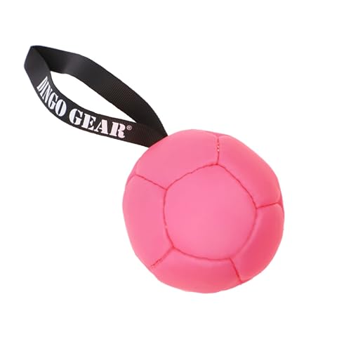 Dingo Gear Ball mit Schlaufe gefüllt vollball aus Eco Leder Durchmesser von 13 cm Hundespielzeug Trainings Ball Hundetraining Spaß für Hund Rosa S02682 von DINGO GEAR WWW.DINGOGEAR.COM 1977