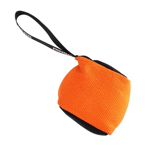 Dingo Gear Beißwurst Hundespielzeug aus Nylcot mit Griff 10x10 cm Würfelform in Schwarz/Orange – Ideal für Training und Spiel S02778 von DINGO GEAR WWW.DINGOGEAR.COM 1977